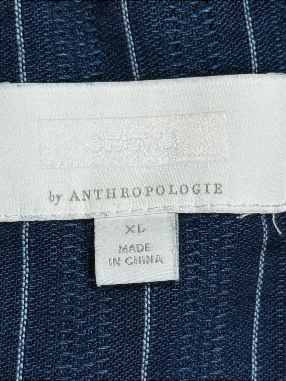 NWT Anthropologie Maeve Denim Pinstripe Peplum Jumpsuit XL $148 - Picture 5 of 10